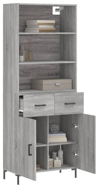 Skříň highboard šedá sonoma 69,5 x 34 x 180 cm kompozitní dřevo 3200519