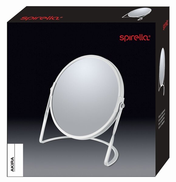 Spirella kosmetické zvětšovací zrcátko AKIRA, matná bílá, ocel