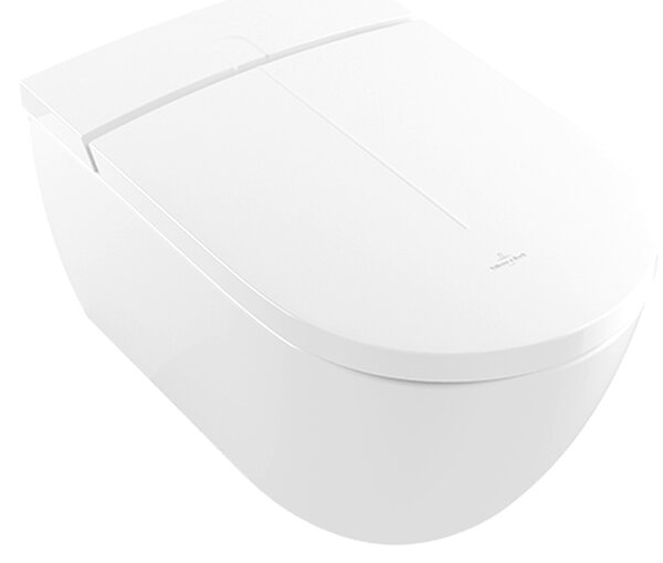 Villeroy & Boch ViClean-I 100: sprchové WC, WC mísa bez splachovacího kruhu s bidetovým sedátkem, bílá alpin CeramicPlus, V0E100R1