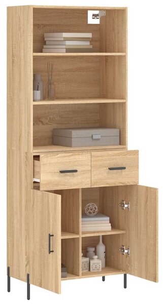 Skříň highboard dub sonoma 69,5 x 34 x 180 cm kompozitní dřevo 3200524