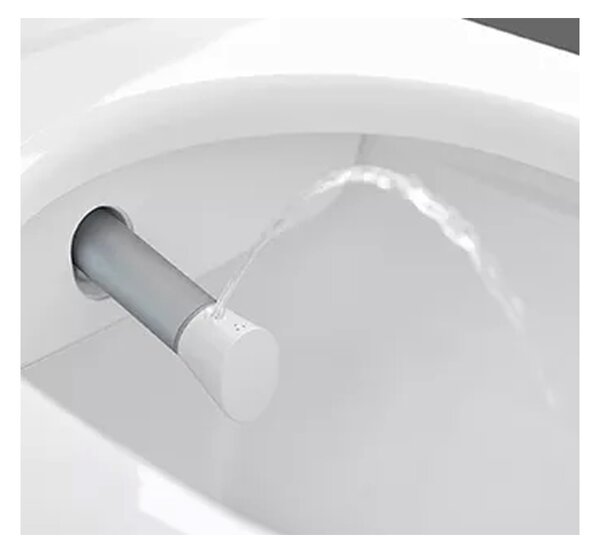 Villeroy & Boch ViClean-I 100: sprchové WC, WC mísa bez splachovacího kruhu s bidetovým sedátkem, bílá alpin CeramicPlus, V0E100R1