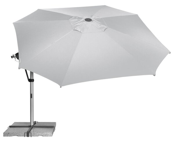 Slunečník DOPPLER Protect 400 cm výkyvný s boční tyčí světle šedá T827 světle šedá T827
