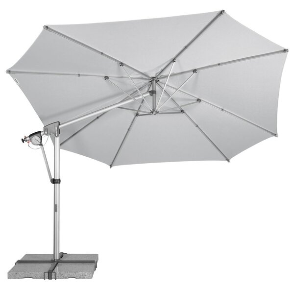 Slunečník DOPPLER Protect 400 cm výkyvný s boční tyčí světle šedá T827 světle šedá T827