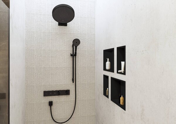 Hansgrohe Rainfinity horní sprcha 360 1jet s nástěnným připojením, matná černá 26230670