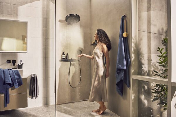 Hansgrohe Rainfinity horní sprcha 360 1jet s nástěnným připojením, matná černá 26230670
