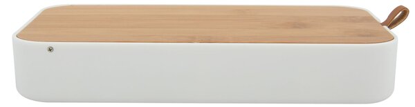 Spirella zrcadlo se šperkovnicí ALAIS, bílá, plast, bambus, 13 x 22 cm