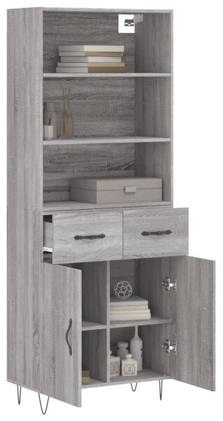 Skříň highboard šedá sonoma 69,5 x 34 x 180 cm kompozitní dřevo 3200551