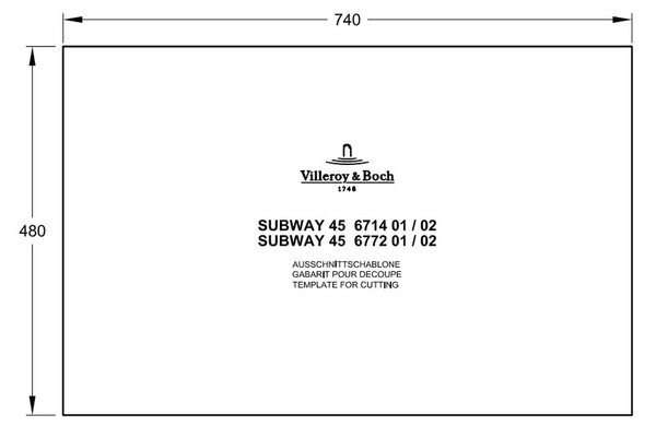 Villeroy & Boch Subway 45 - Keramický vestavný dřez 780x510 mm, alpská bílá CeramicPlus 671401R1