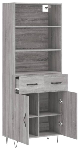 Skříň highboard šedá sonoma 69,5 x 34 x 180 cm kompozitní dřevo 3200551