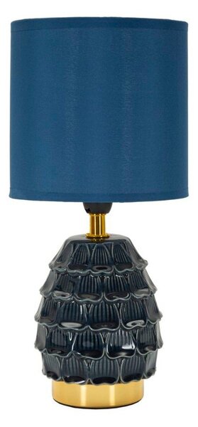 Modrá keramická stolní lampa s textilním stínidlem (výška 30,5 cm) Pigny – Mauro Ferretti