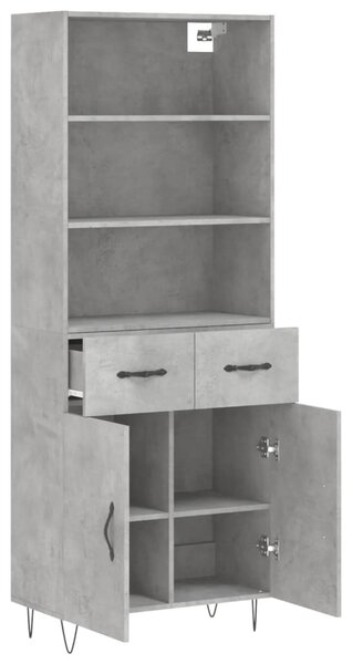 Skříň highboard betonově šedá 69,5x34x180 cm kompozitní dřevo 3200549
