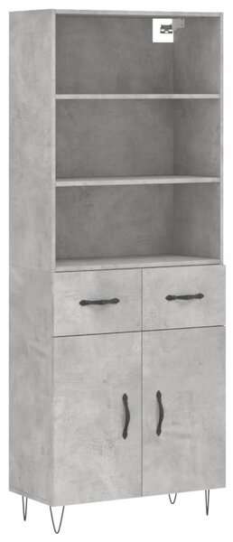 Skříň highboard betonově šedá 69,5x34x180 cm kompozitní dřevo 3200549