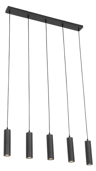 Chytré závěsné svítidlo černé vč. 5 Wifi GU10 - Jeana