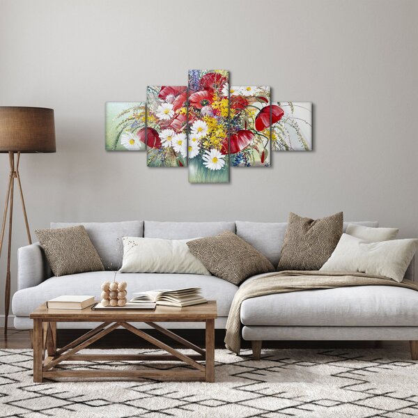 Obraz vázy s divokými květy (125x70 cm)