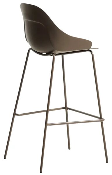 Kave Home Hnědá plastová barová židle Sanile 74 cm