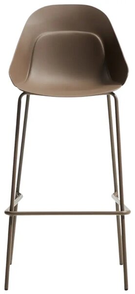 Kave Home Hnědá plastová barová židle Sanile 74 cm