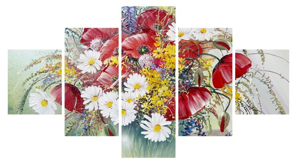 Obraz vázy s divokými květy (125x70 cm)