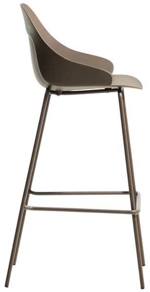 Kave Home Hnědá plastová barová židle Sanile 74 cm