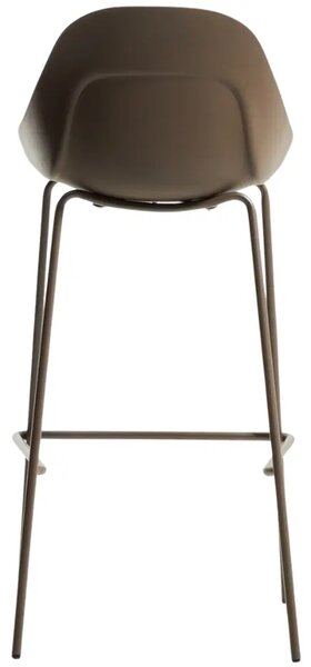 Kave Home Hnědá plastová barová židle Sanile 74 cm