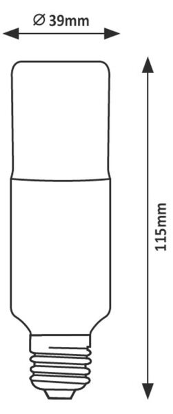 Rabalux SMD LED žárovka Tubular T39 9W E27 806Lm 3000K