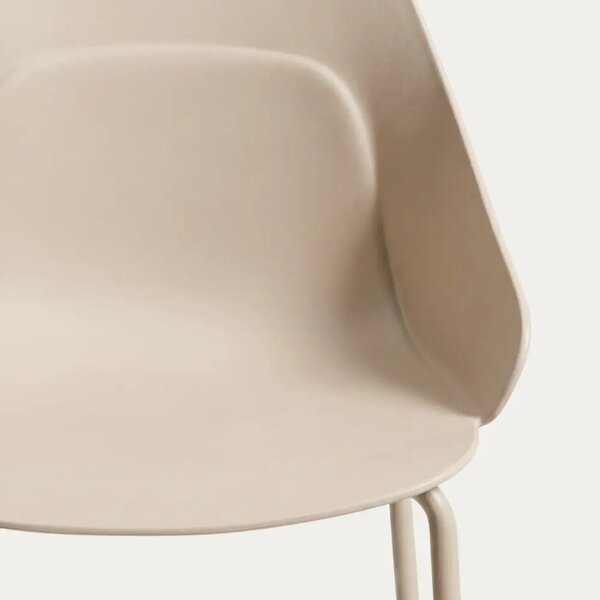 Kave Home Béžová plastová barová židle Sanile 74 cm