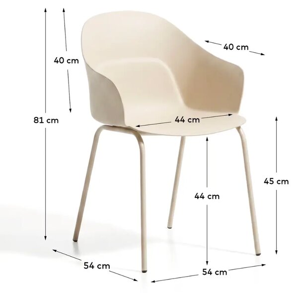 Kave Home Béžová plastová jídelní židle Sanile
