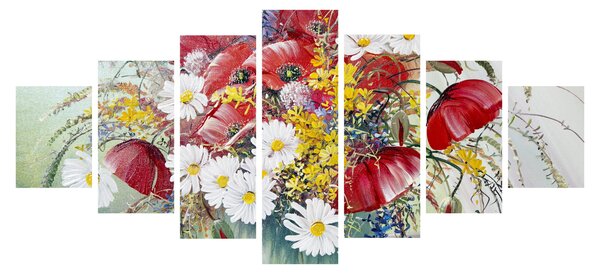 Obraz vázy s divokými květy (210x100 cm)