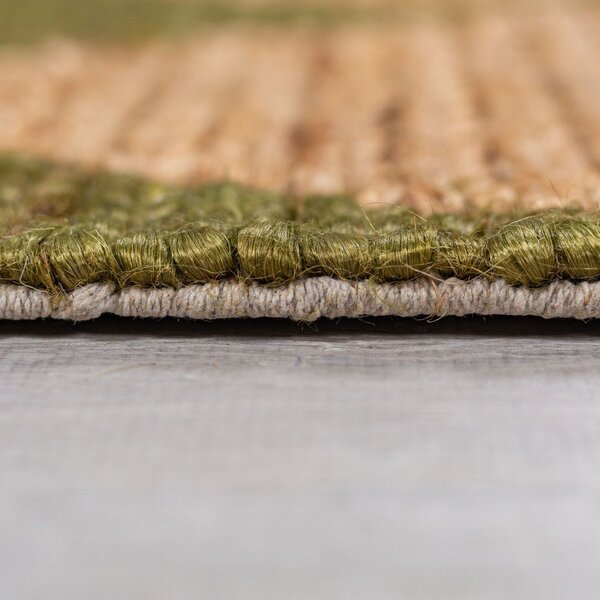 Zelený/v přírodní barvě ručně tkaný běhoun s příměsí juty 80x230 cm Effie Diamond – Flair Rugs