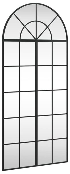 Nástěnné zrcadlo černé 60 x 130 cm oblouk železo 3200607