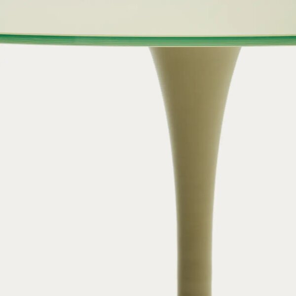 Kave Home Zelený skleněný jídelní stůl Vedira Ø90 cm