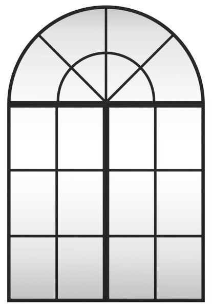 Nástěnné zrcadlo černé 60 x 90 cm oblouk železo 3200605