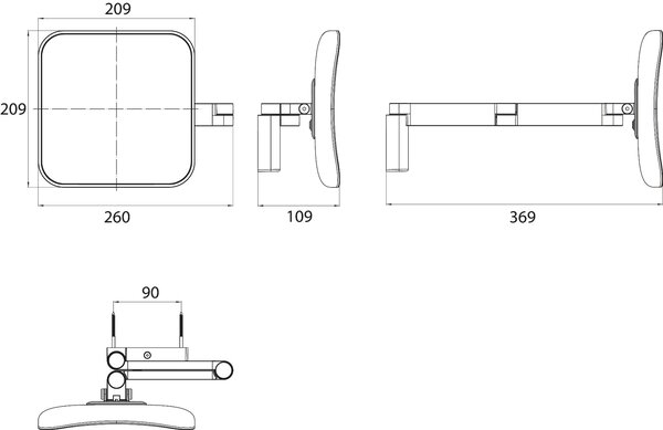 Emco Cosmetic Mirrors Evo - LED holicí a kosmetické zrcadlo, chrom 109506050