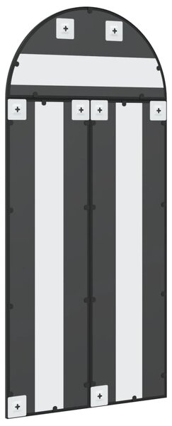 Nástěnné zrcadlo černé 60 x 130 cm oblouk železo 3200607