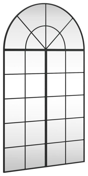 Nástěnné zrcadlo černé 80 x 140 cm oblouk železo 3200609