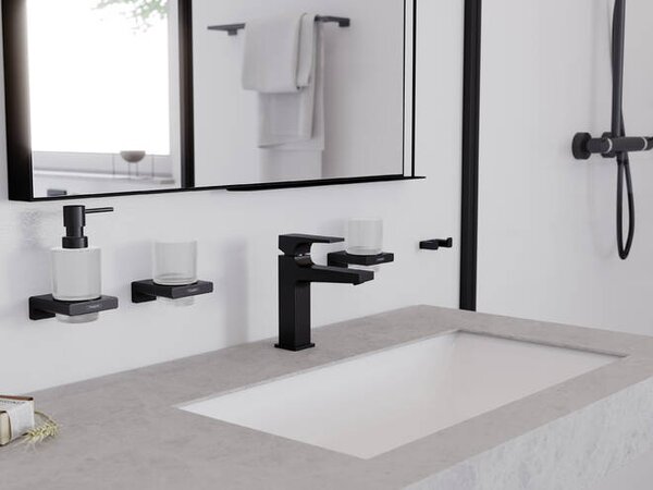 Hansgrohe Metropol Umyvadlová baterie 110 s plnou pákou a odtokovou soupravou Push-Open, matná černá 32507670