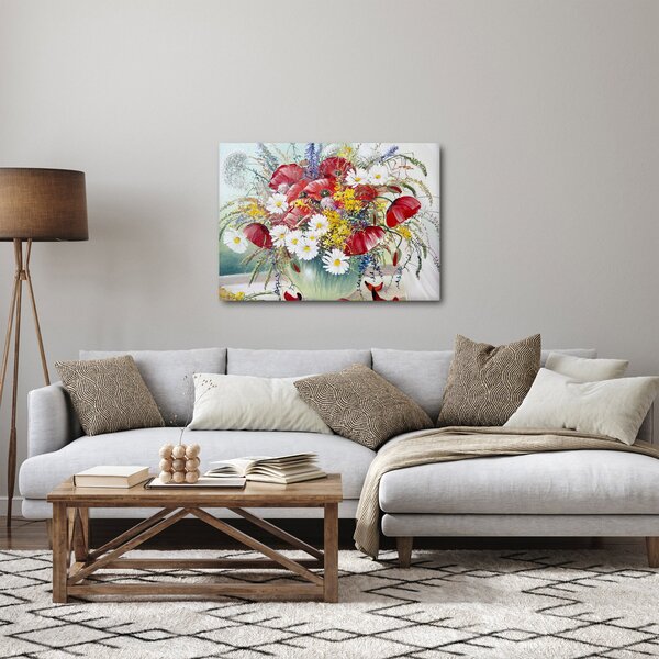 Obraz vázy s divokými květy (70x50 cm)