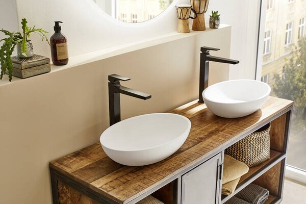 Hansgrohe Metropol Baterie 260 s plnou pákou, pro umyvadlové mísy, s odtokovou soupravou Push-Open, matná černá 32512670