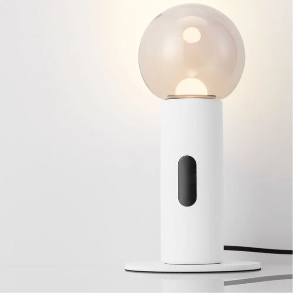 Nova Luce Bílá kovová stolní LED lampa Chronos