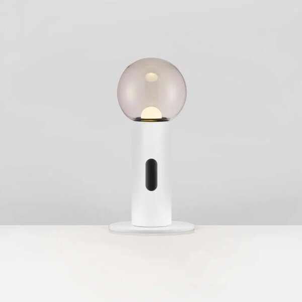 Nova Luce Bílá kovová stolní LED lampa Chronos