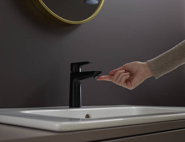 Hansgrohe Talis E Páková umyvadlová baterie 110 CoolStart bez odtokové soupravy, matná černá 71714670