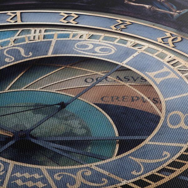 Obraz - Orloj, Praha (s hodinami) (90x30 cm)