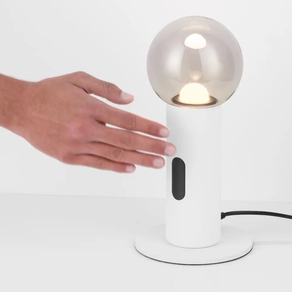Nova Luce Bílá kovová stolní LED lampa Chronos