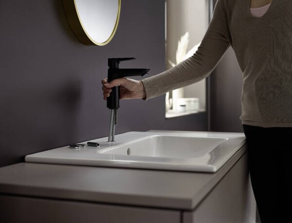Hansgrohe Talis E Páková umyvadlová baterie 110 CoolStart bez odtokové soupravy, matná černá 71714670
