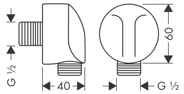 Hansgrohe FixFit Přípojka hadice E bez zpětného ventilu, matná černá 27454670