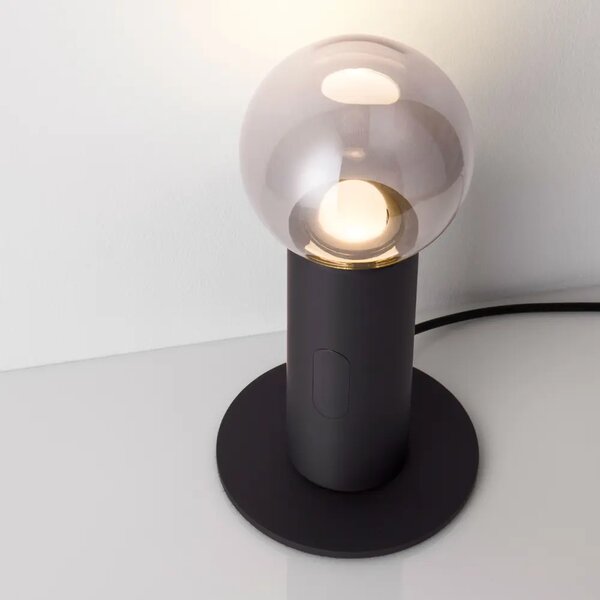 Nova Luce Černá kovová stolní LED lampa Chronos