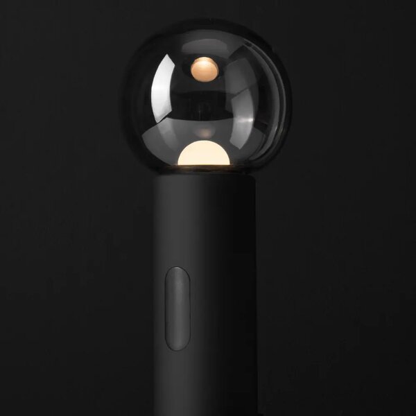 Nova Luce Černá kovová stolní LED lampa Chronos