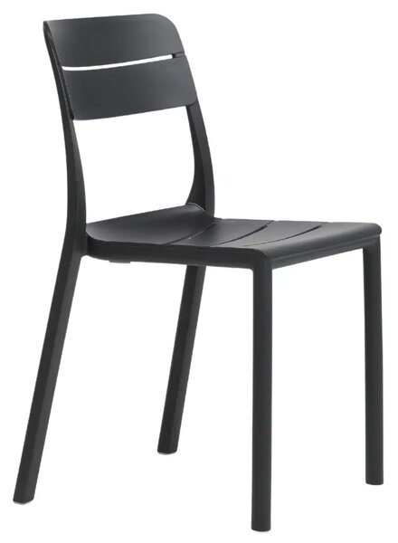 Nardi Tmavě šedá plastová zahradní židle Cassia