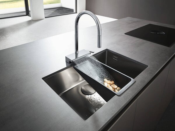 Hansgrohe Aquno Select M81 kuchyňská páková baterie 170 vytažitelná sprška, 3jet, sBox, chrom 73831000