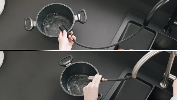 Hansgrohe Talis M54 kuchyňská páková baterie 210, vytahovatelná sprška, 2jet, vzhled nerezu 72800800
