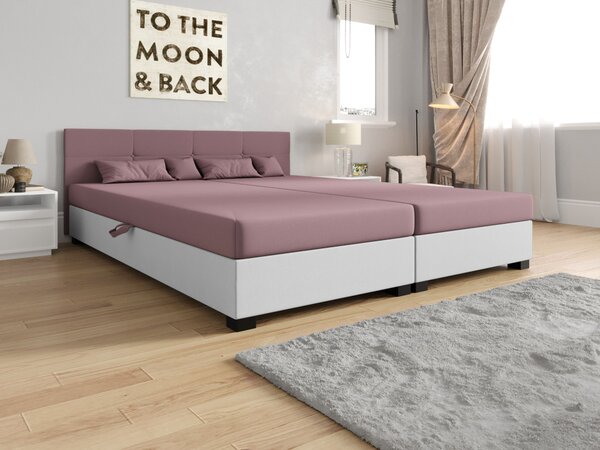 Americká postel s úložným prostorem 160x200 ROSIE 15 - růžová / bílá